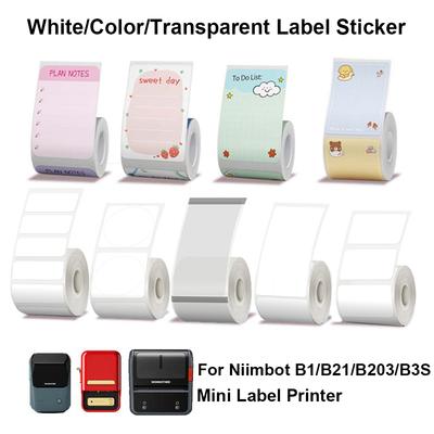 Étiquette autocollante transparente blanche colorée originale Niimbot B21/B3S/B1/B203, étiquette de prix autocollante étanche, papier thermique