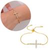 Elegant Bracelet Cubic Zirconia Charm Chain Bracelet Adjustable Length Bracelet Copper Texture for Various Occasion
