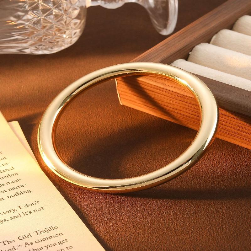 European And American Style Electroplated Ccb Open Bracelet High-End Light Luxury Niche Bracelet Personality All-Match Bracelet