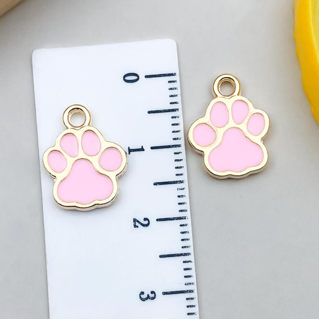 DIY Glitter Dog Paw Pendant: Alloy Drip Oil Jewelry for Pet Tags & Bracelets