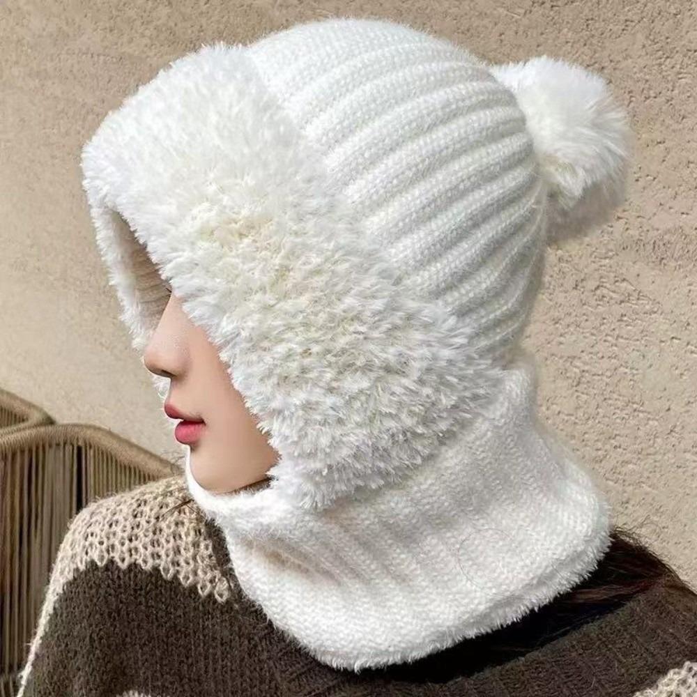 Warm Pullover Cap Windproof Neck Warmer New Scarf Mask Integrated Hat  Autumn and Winter