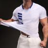 Round Neck Breathable Fashion Casual Short-sleeved T-shirt Fashionable Sports Slim Elastic Fitness Outdoor T-shirt Men