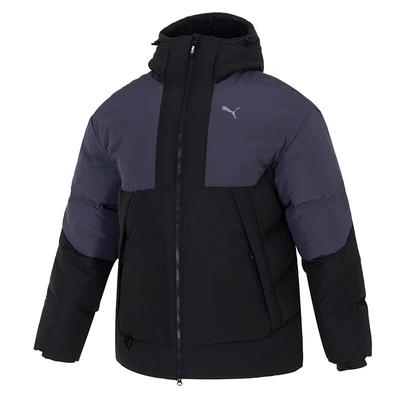 Winddichte Warme Modische Lässige Daunenjacke mit Kapuze Herren Oberbekleidung Schwarz 629739-01