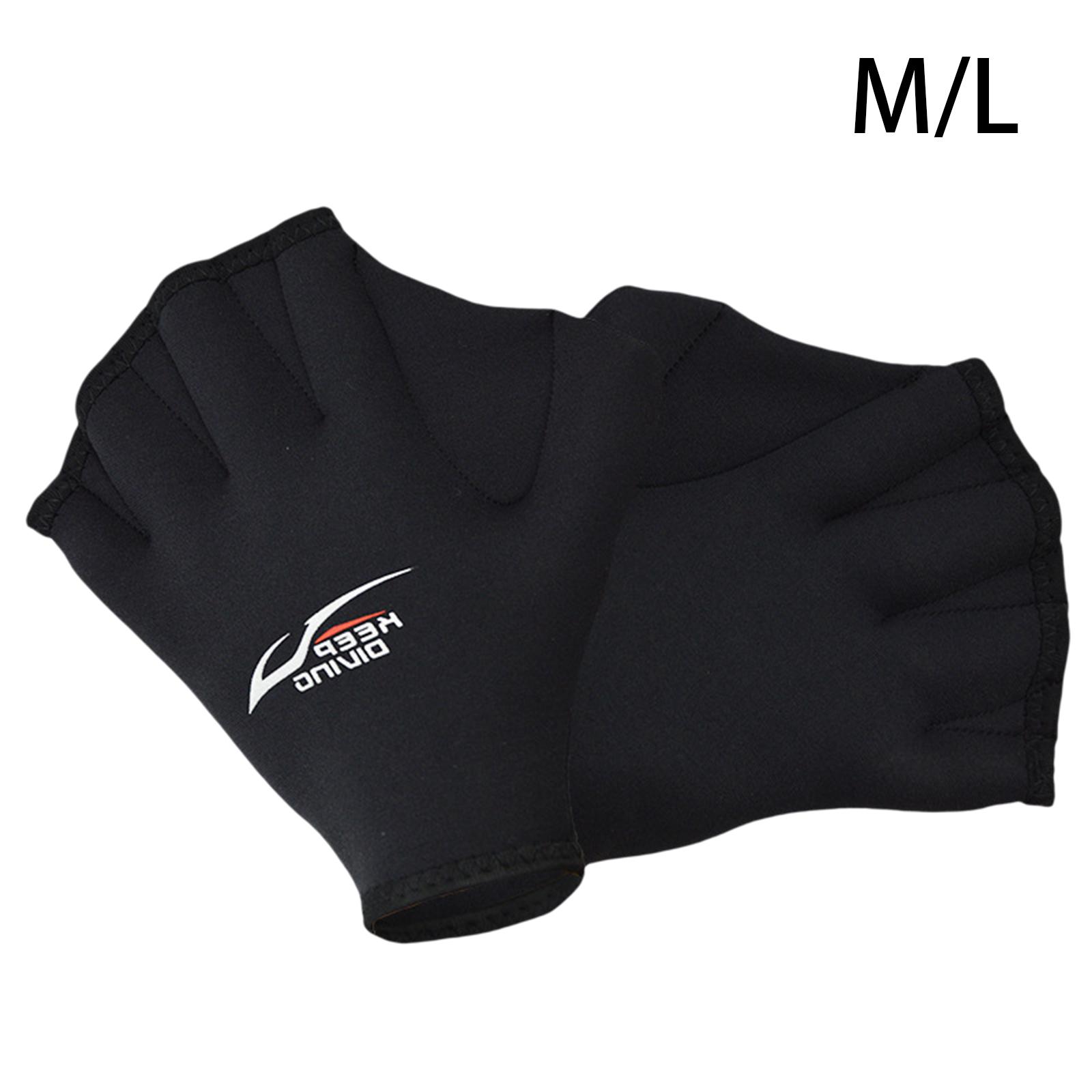 

Webbed Swim Gloves Aquatic Water Resistant Training Paddle Swimming Gloves Aquatic Gloves for Diving Women Men Adult L