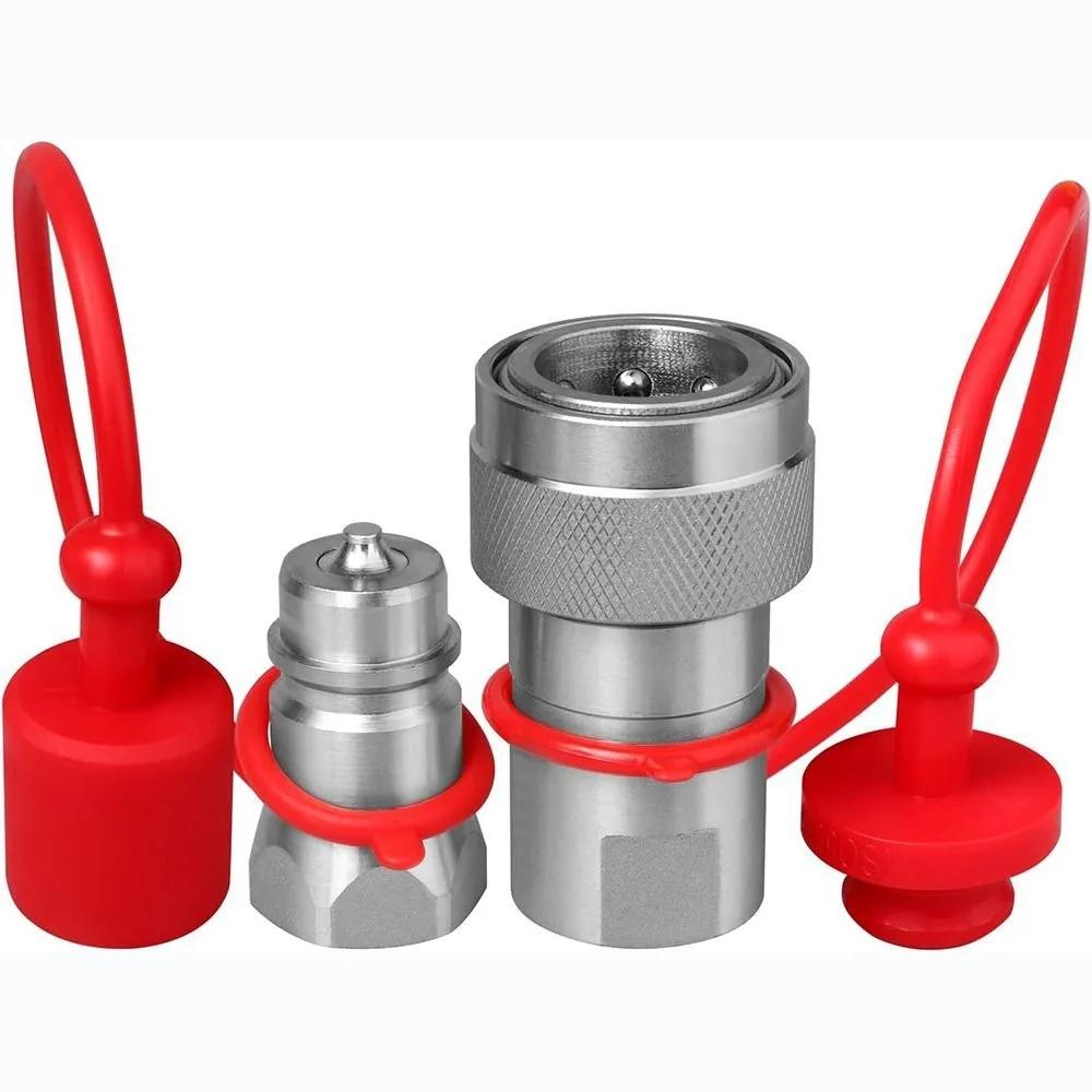 

1 Set Carbon Steel Hydraulic Quick Connector ISO 5675 Hydraulic Quick Coupler Quick Disconnect Coupling бронза жовтий колір