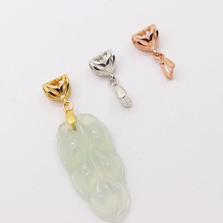 S925 Sterling Silver Pendant Clip for DIY Jade, Amber, and Crystal Accessories