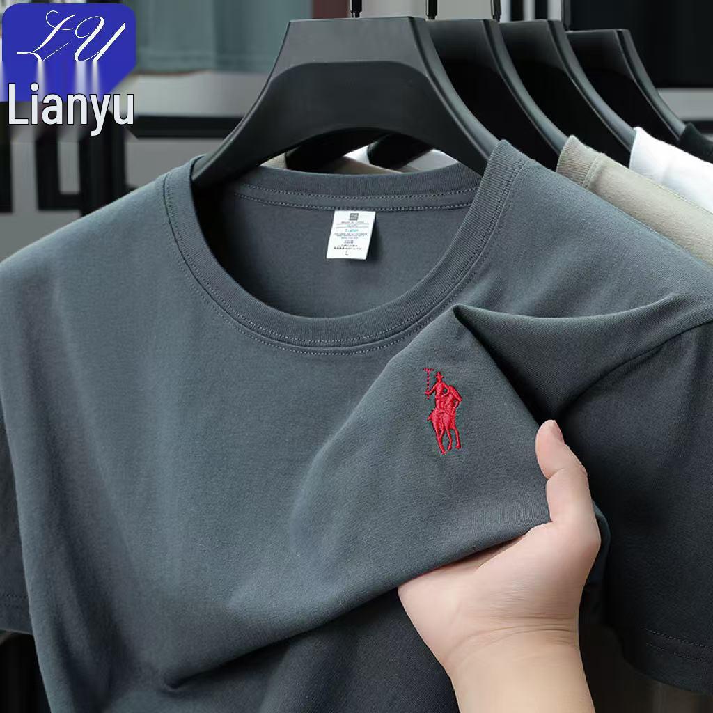 Herren High-End Atmungsaktives Baumwoll-T-Shirt mit kleinem Pony-Logo - Sommer Rundhals, Kurzarm, Business Casual Mode.