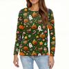 Women's Fashion Casual Long Sleeve Halloween Print Round Neck Top