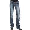 Women Low Waist Bootcut Jeans Stretch Flared Denim Pants Boyfriend Fit Straight Leg Bell Bottom