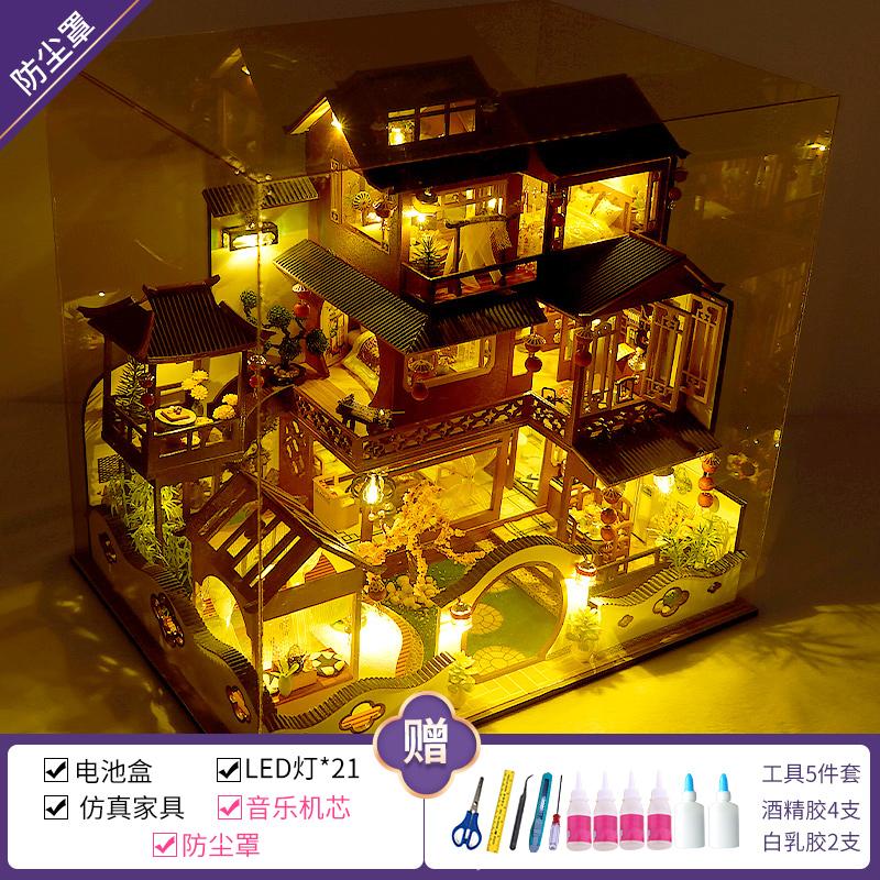 Handmade Villa Assembly Model, Architectural Creative Toy for Adults, Birthday Gift for DIY Model Builders