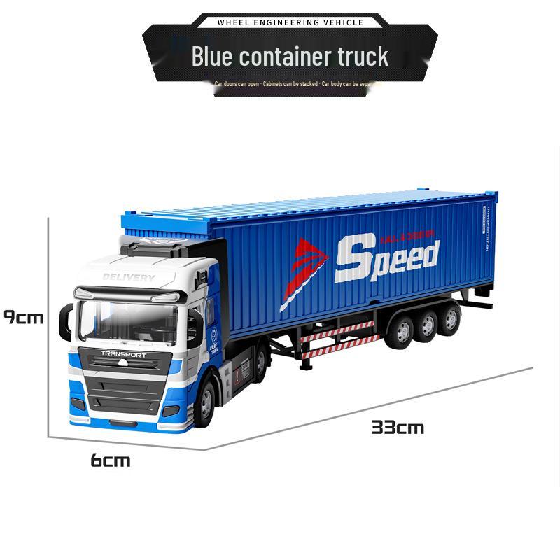 Alloy Big Truck Toy Car: Children's Model Trailer & Container Set