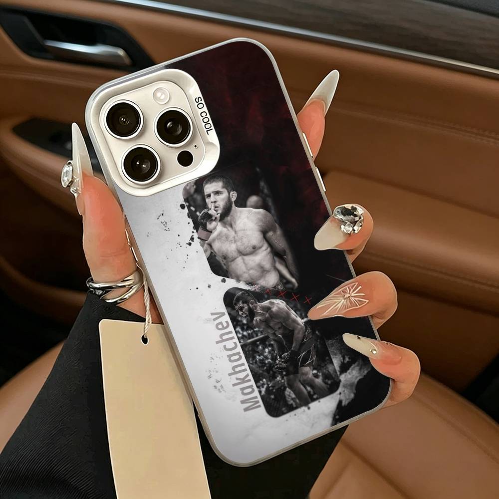 GOAT Carcasă Telefon Ușoară-Islam Makhachev Pentru IPhone 17 Air 16 15 14 13 12 11 Pro Max Alb Argintiu Carcasă Dură