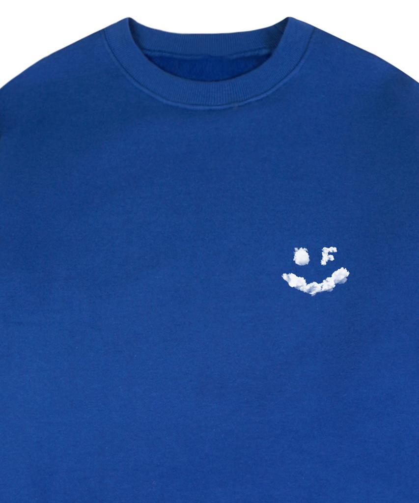 GRAVER [Unisex] Small Cloud Drawing Smile Sweatshirt_Cobalt Blue