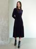 MUSE BY ROSE Alisa Velvet Shirred Dress (Violet)