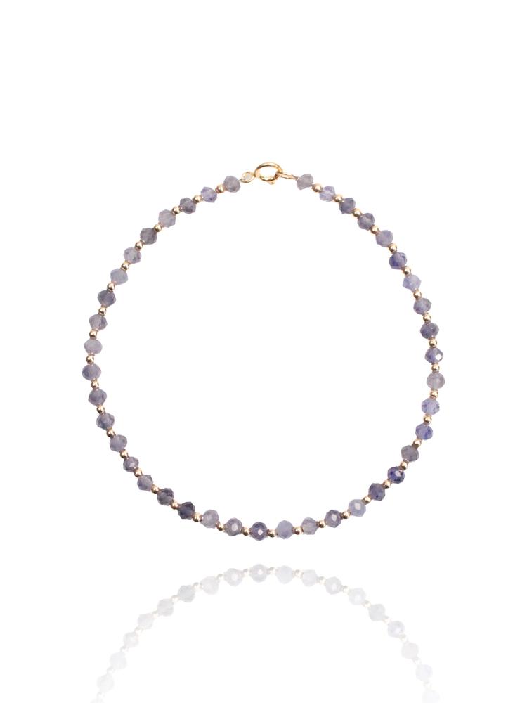 Bien Vetu 3Mm Carving Iolite Gold-Filled 1X1 Ping Pong Bracelet Gf