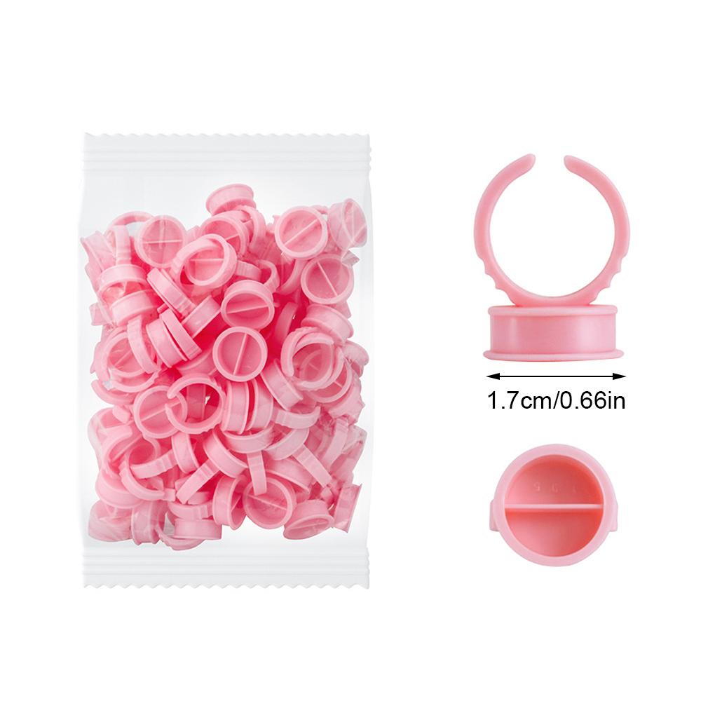 100Pcs Disposable Eyelash Extension Glue Rings,Eyelash Extension Glue Holder