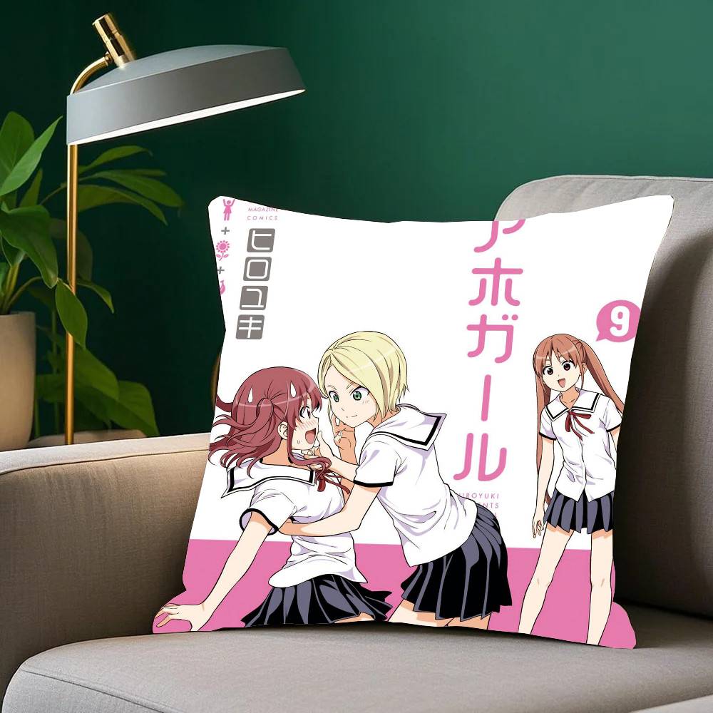 Aho-Girl Anime Pillow Case Home Decor Throw For Sofa Bed Car Room Decor Gift Idea