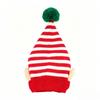Elf Ear Christmas Hat Striped Knit Winter Warm Beanie For Men Women