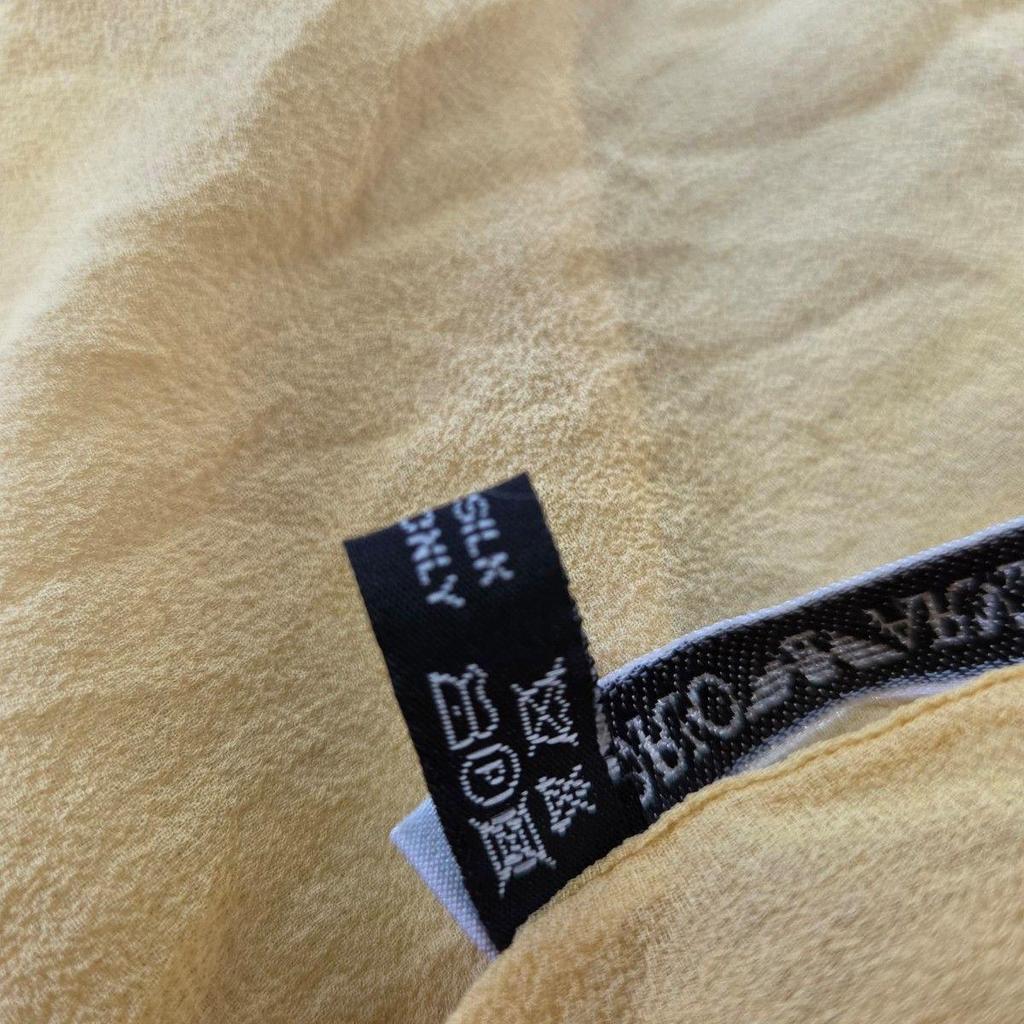 Used Emporio Armani, Made In Italy, 100% Silk, Sheer Stole, Yellow, Accessories, Shawl, Scarf, Air Conditioning Protection, Large Stole