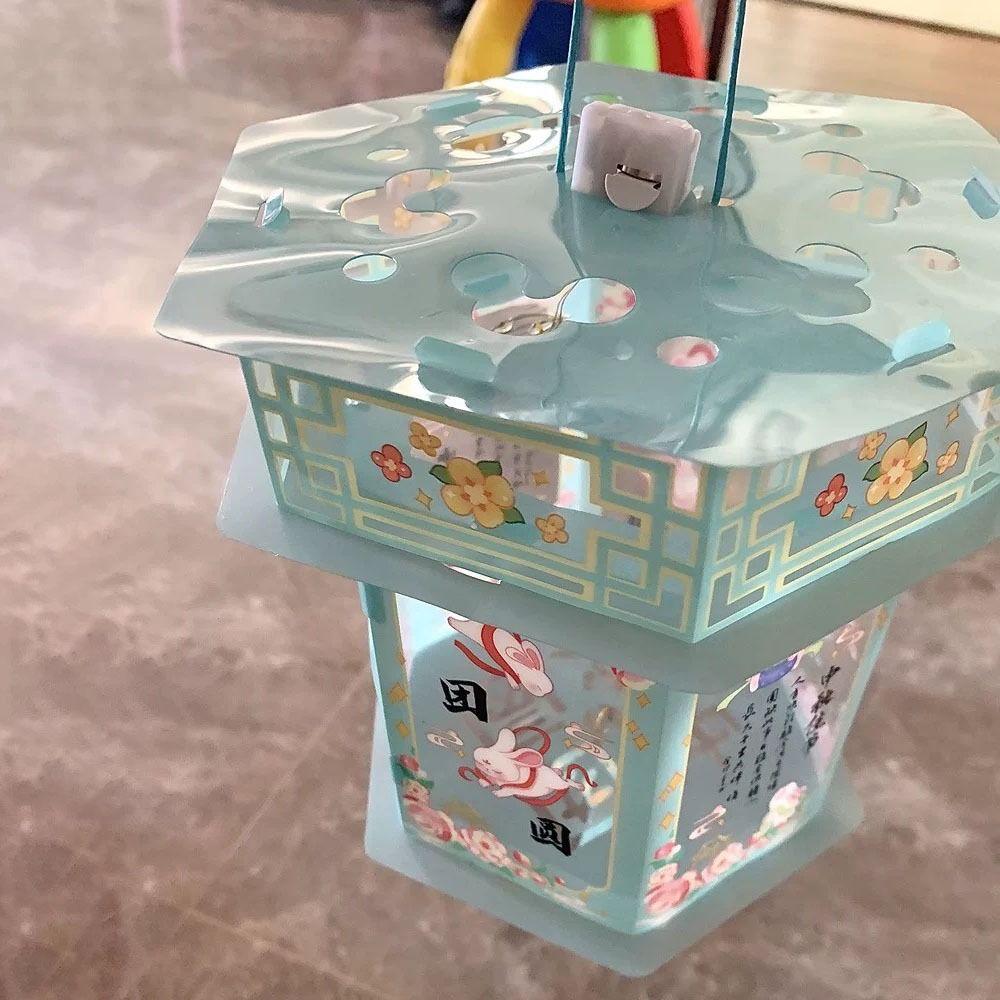 PVC Mid-Autumn Festival Lanterns Cartoon Handheld Led Toy Manual Festival Lantern  Children Kids