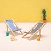 1 Stück 1/12 Puppenhaus Miniatur Möbel Zubehör Faltbarer Holz Strandstuhl Mini Liegestuhl Deckstuhl Puppenhaus Ornament Bausätze