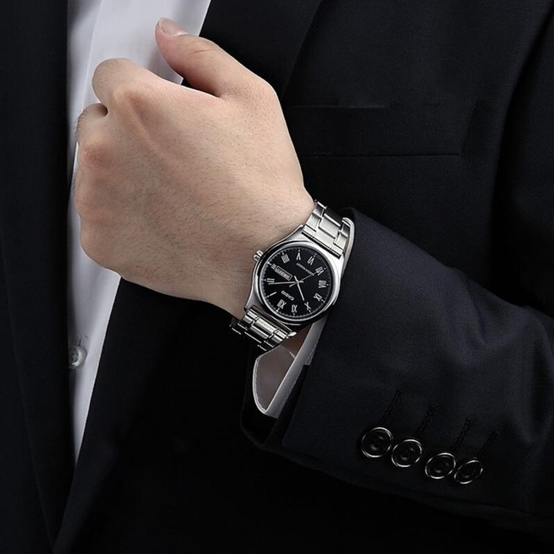 Casio STANDARD Series Waterproof Casual Business Simple Classic Pointer Series Roman Scale Week Date Display Quartz Movement Stainless MTP-V006D-1B