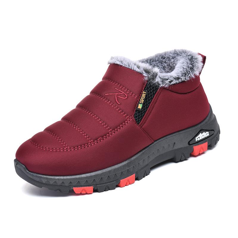 Warme Winter-Schneestiefel für Damen, wasserabweisend, kurze Stiefeletten, mit Kunstfell gefütterte Halbschuhe, bequeme, rutschfeste Damen-Sneaker zum Spazierengehen im Freien