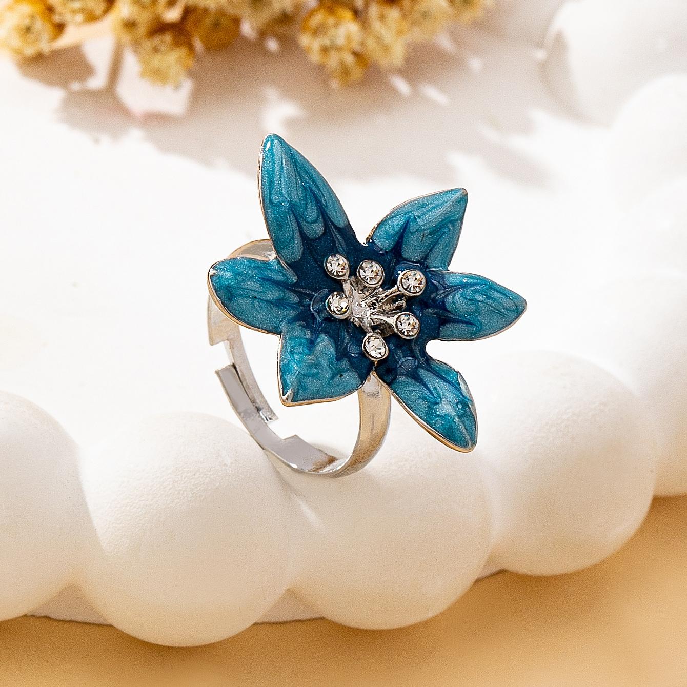 Women s Rings, Colorful Flower Rings with Enamel Craftsmanship, Elegant Rings Suitable for Daily Wear and Vacation Wear