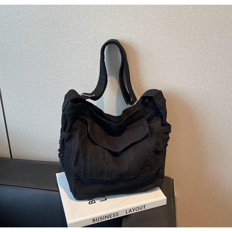 Canvas Bag Women's Large-capacity New Summer Casual High-end Niche Lazy Wind Messenger Bag