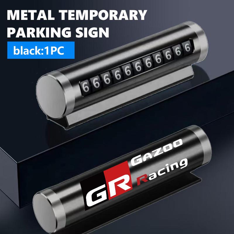 For Toyota 1PCS Metal Car Temporary Parking Card Phone JHEYD7 Number Card Accessories Crown Corolla YARIS L Auris C-HR Hilux Vios Rav4