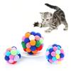 Rainbow Squeaky Plush Ball with Bell | Interactive Cat Toy for Self-Play, Fun Pet Accessory  for  Feline  Entertainment