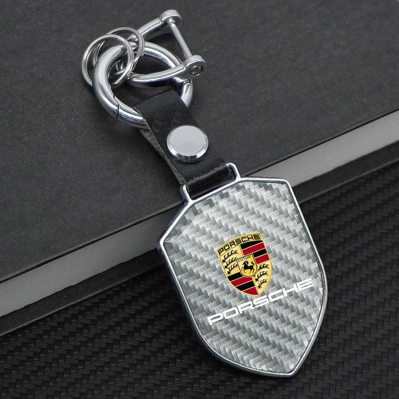 Přívěsek na klíče do auta Držák na klíče Klíčenka z uhlíkových vláken Kroužek na klíče Pro Porsche Cayenne Macan 911 718 Taycan Panamera Boxster Cayman Příslušenství