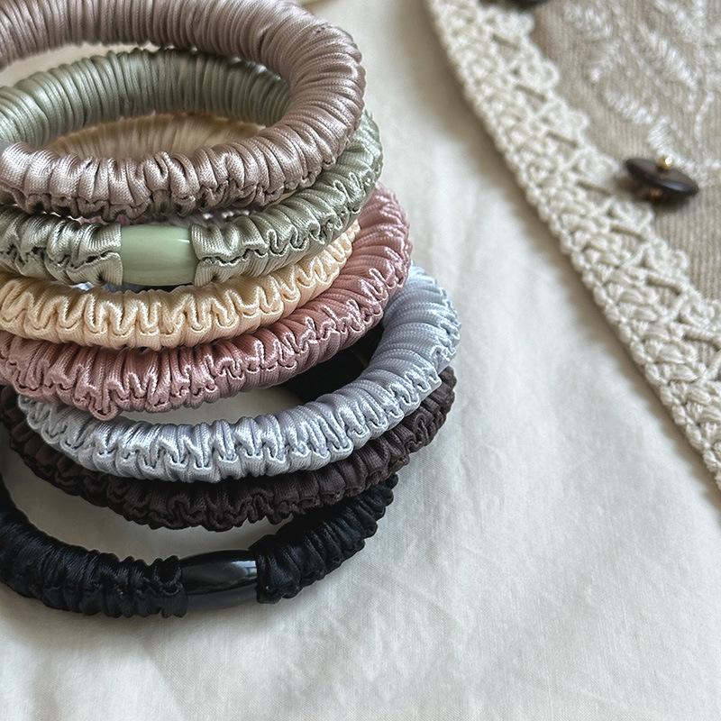 1 pieza Nuevas Bandas de Pelo de Seda Coreanas de Alta Calidad Diademas Mujeres Niñas Dulce Color Puro Bandas Elásticas de Goma Cuerdas para el Pelo Accesorios