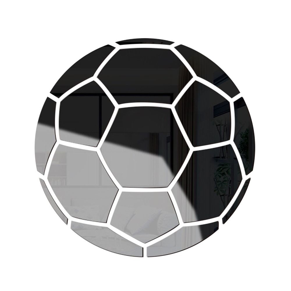 1Set Modern Style 3D Basketball/Football/Rugby Shaped Mirror Wall Sticker Gold/Silver/Black Wall Art Waterproof PVC Mirror Decal