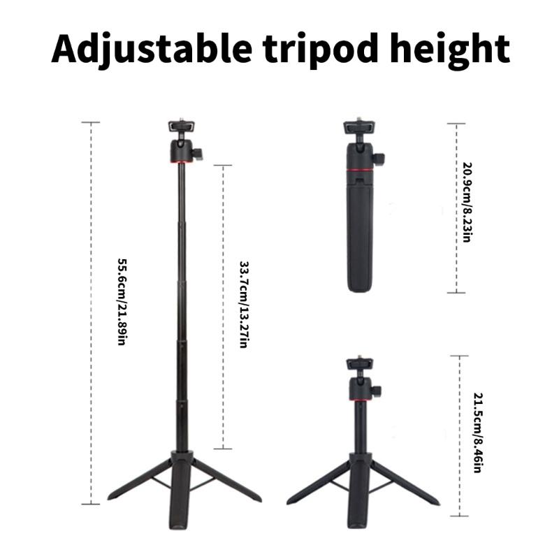 Extendable Mini Camera Tripod Aluminum Handheld Tripod Ballhead with Phone Clip Holder For Phone DSLR Camera
