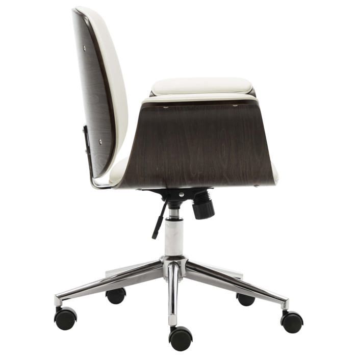 Maison Exclusive - Chaise de bureau Blanc Bois courbé et similicuir