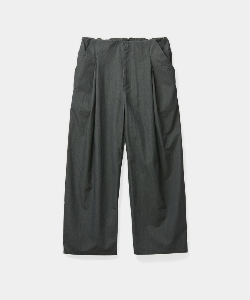 Kueo Banded Waist Double Pleated Trousers (Dark Grayish Green)