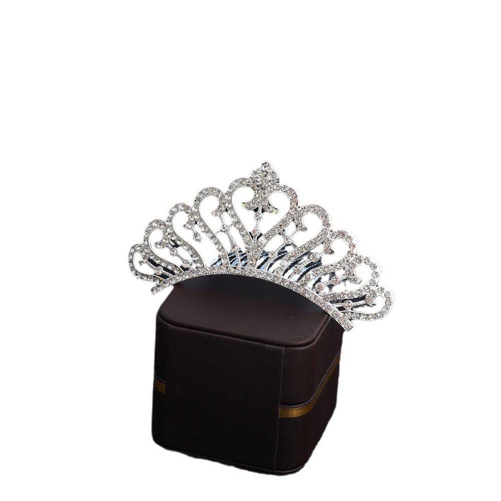 Children's Rhinestone and Pearl Hair Comb Crown for Weddings and Photo Shoots