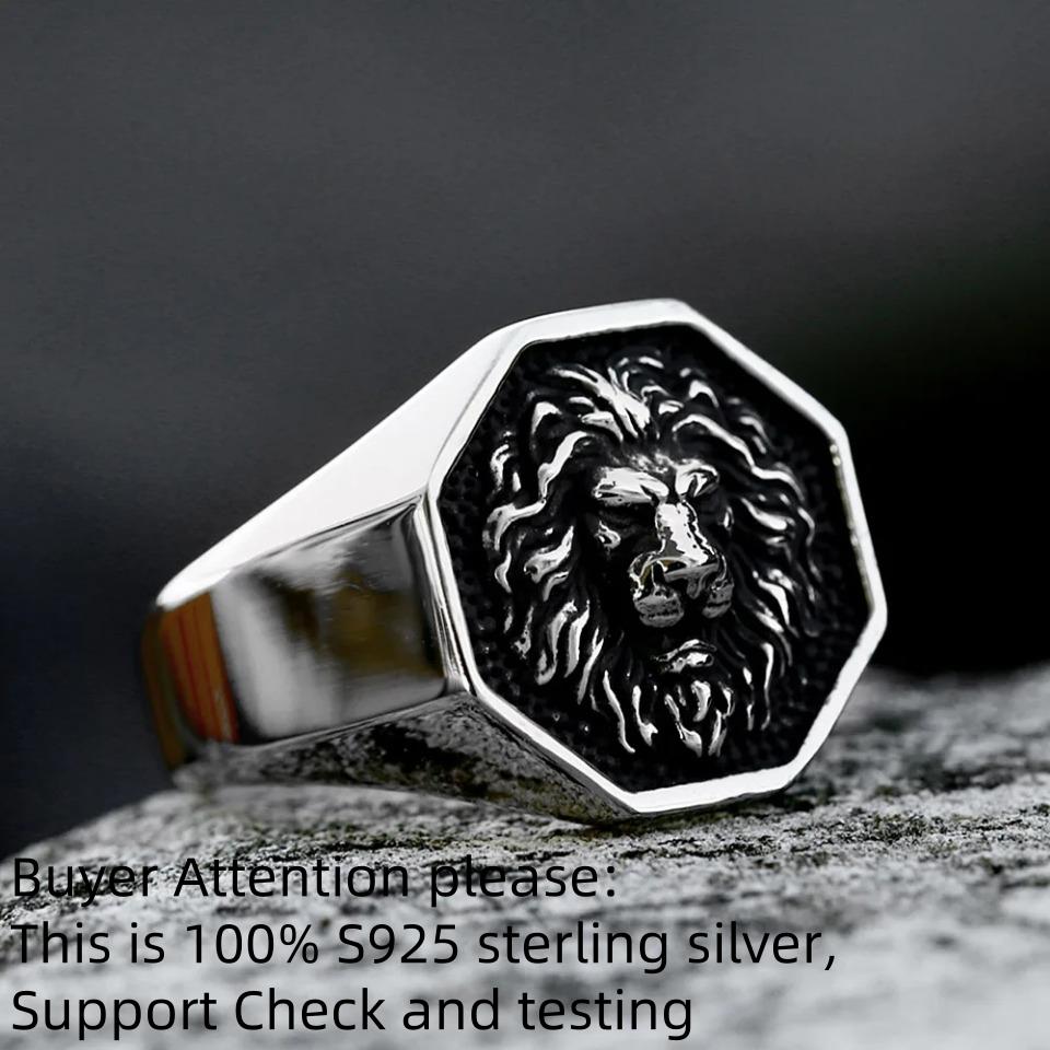 Fashion Simple Domineering Lion King Ring Men Women Retro Personality Lion Head Punk Biker Jewelry Exquisite Gift