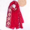 Bohemian Embroidered Ethnic Silk Scarf - Women's Beach Towel, Sun Protection Shawl, Photography Accessory