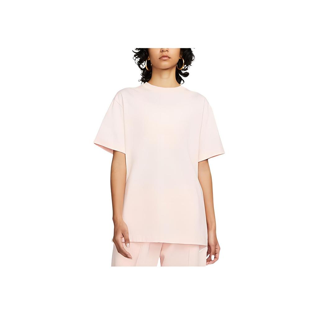Nike Sportswear Essential Logo Solid Color Round Neck Pullover Short Sleeve Drop Shoulder T-Shirt Women T-Shirt Pink DN5698-610
