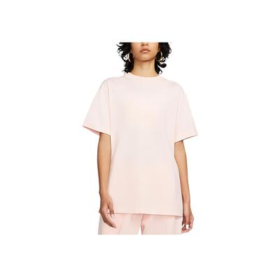 Sportswear Essential Logo Solid Color Round Neck Pullover Short Sleeve Drop Shoulder T-Shirt Women T-Shirt Pink DN5698-610