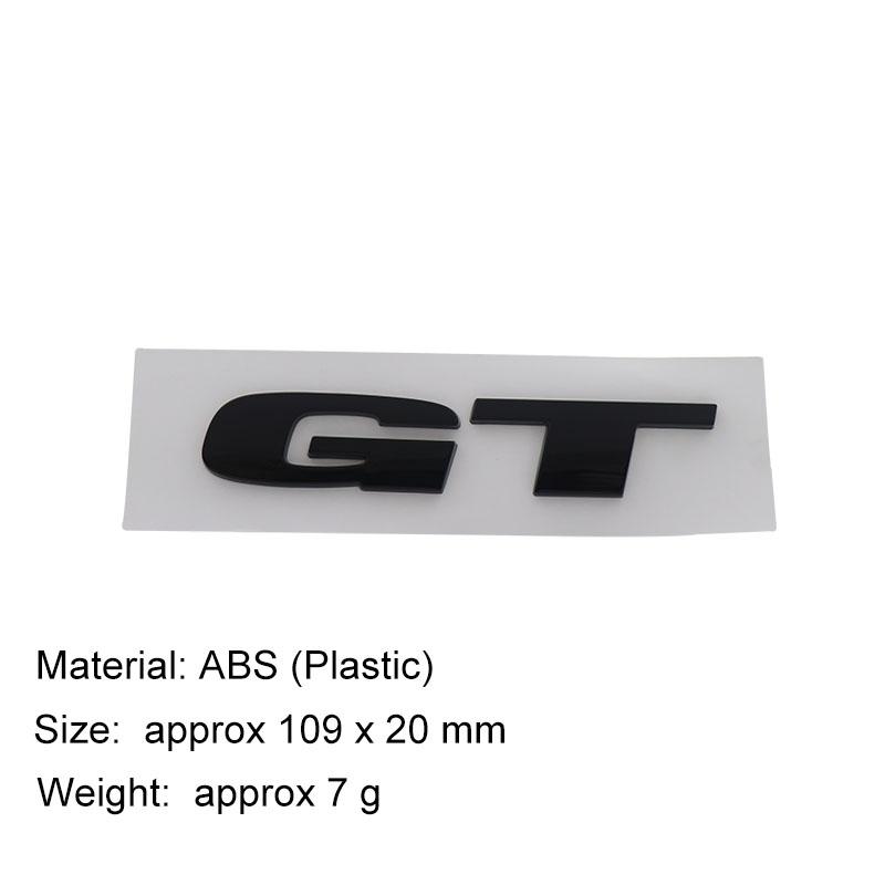 3D Premium ABS GT Letters Sticker Tail Bumper Badge Auto Rear Trunk Emblem Accessories Exterior Decoration