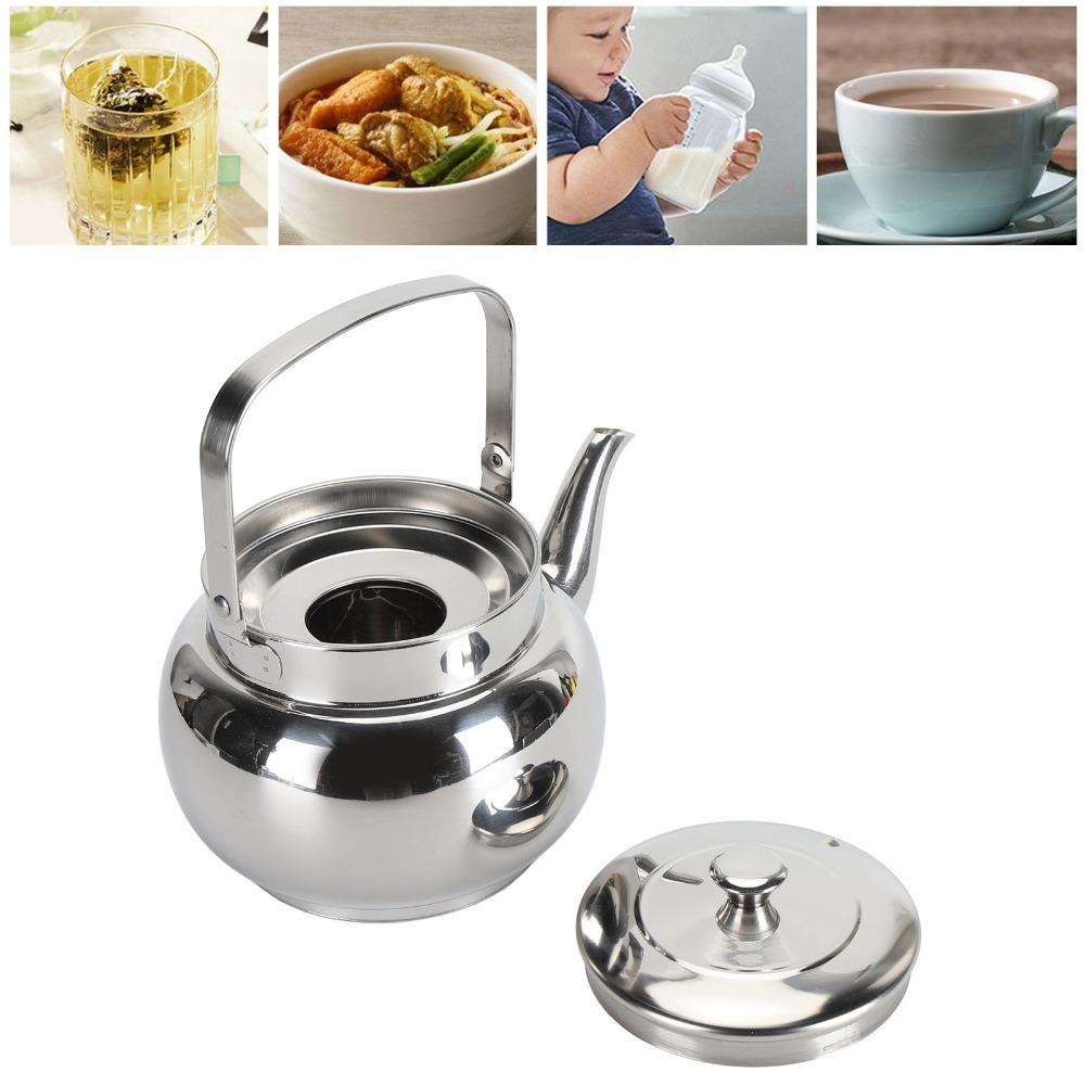 Hammered Finish Stainless Steel Teapot 1L Capacity Stovetop Tea Kettle Serving Tea Pot Home Use