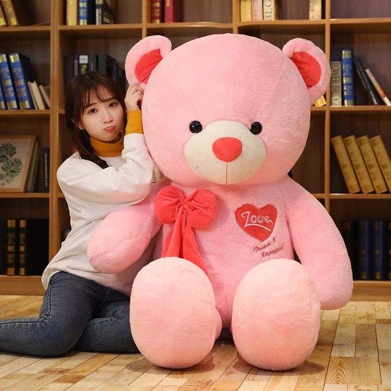 80/100CM Bear with Heart Stuffed Animals Bear Plush Toys Doll Lover Birthday Gift