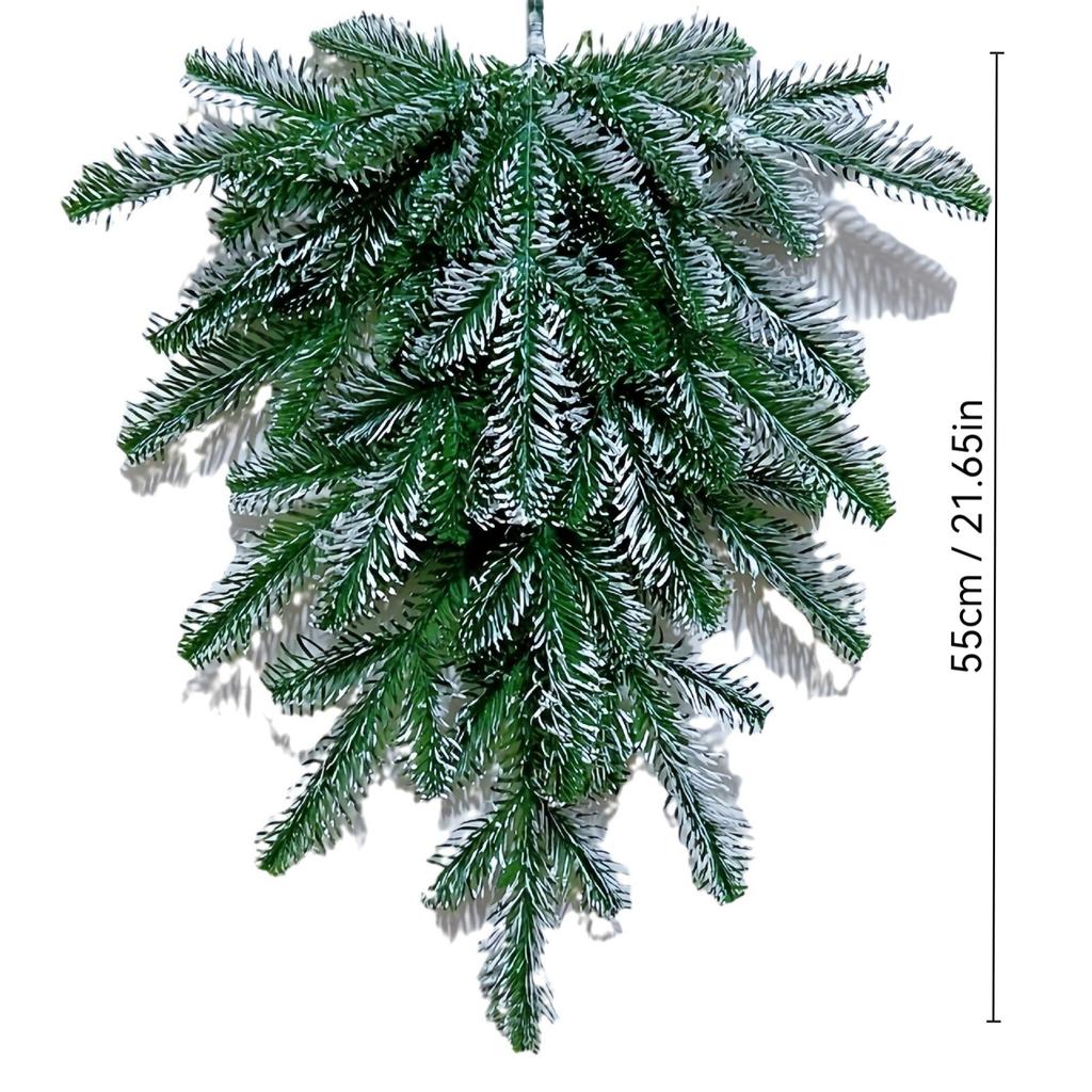 Künstlicher Kiefernnadel-Tropfen-Türschmuck Norfolkgrüner Tropfenkranz Geeignet für Weihnachtsaußendekoration an Türen