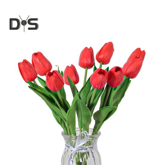 10 Stück künstliche Tulpen mit Stiel, realistisch, für Zuhause, Büro, Tischdekoration, Hochzeit, Kunstblumenzweig, künstliche Blumenarrangement, Dekoration, Foto