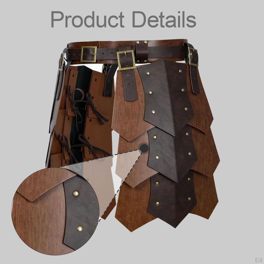 Medieval Faux Leather Thigh Decorative Wide Belt for Carnival Fancy Dress