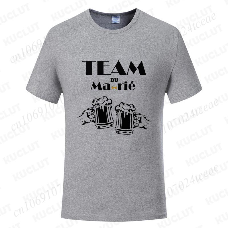 French Beer Graphic Wedding Tops Evg Team Future Groom Man Short Sleeve Tees Boyfriend Single Farewell Bachelor Party Tshirt