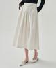 Deuloupisumeon Ella Pleated Long Flare Skirt [Ivory]